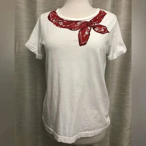 KATE SPADE Red Bandana Scarf Graphic Shirt